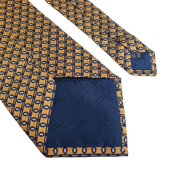 Alfred Granai Italy Designer Geometric Pattern Silk Tie Italian - Picture 5 of 5